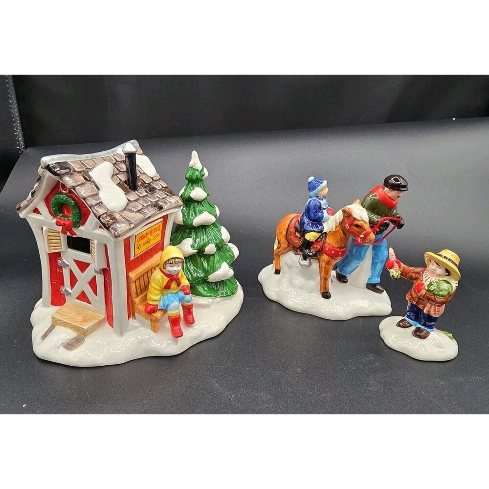Department Pint Size Pony Rides The Original Snow Village 1994 54534 EUC